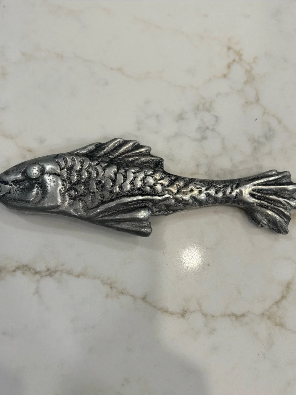 Decorative Cast Aluminum Vintage Fish-Handle Spoon